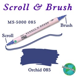 Zig Scroll & Brush Çift Çizgi ve Fırça Uçlu Kaligrafi ve Gölgeleme Kalemi 085 Orchid - 1