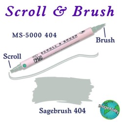 Zig Scroll & Brush Çift Çizgi ve Fırça Uçlu Kaligrafi ve Gölgeleme Kalemi 404 Sagebrush - 1